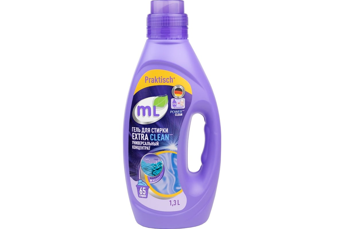 Гель для стирки цветного и белого белья Meine Liebe mL EXTRA CLEAN,  универсальный, концентрат, эффективная формула, 1.3 л ML31224