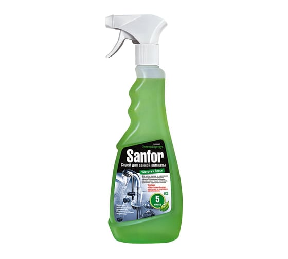 Средство для чистки ванн и душевых SANFOR 500 г, распылитель 3016 601963 21841