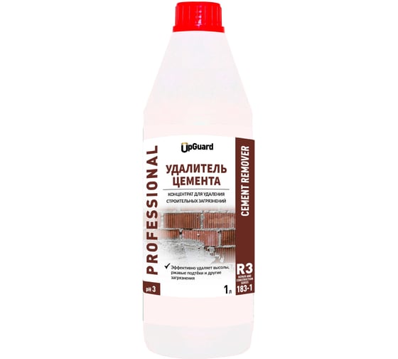 Средство для удаления строительных загрязнений и застывшего бетона UPGUARD R3 Cement Remover 1 л, концентрат 1:10 183-1