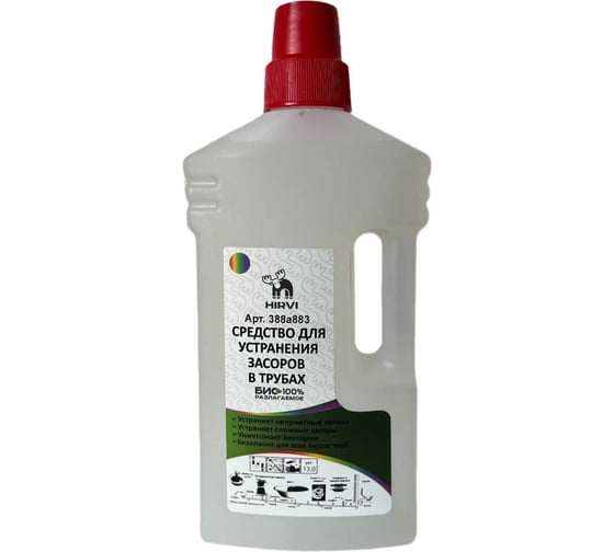 Средство для устранения засоров в трубах HIRVI smoke clean s готовый к применению, 1 л 388а883