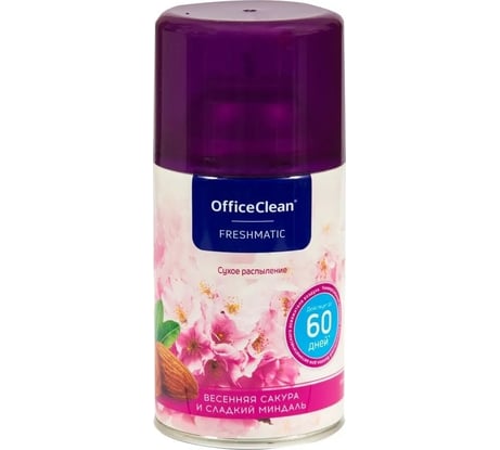 Сменный баллон для освежителя воздуха OfficeClean весенняя сакура и сладкий миндаль 262641/264641