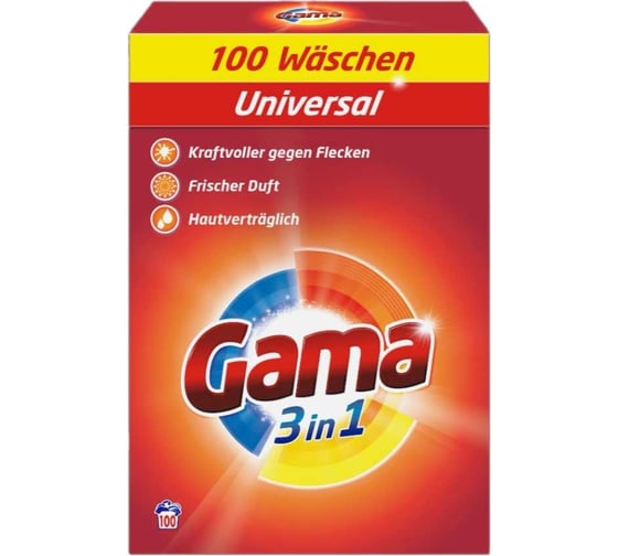 Порошок стиральный универсальный Gama Universal 3 в 1, 6.5 кг 50000899 1