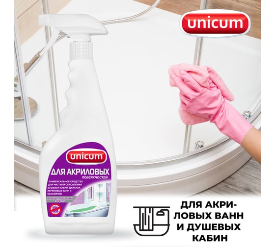 Средство для чистки ванн и душевых акриловых UNICUM 500 мл, спрей 604900 300087