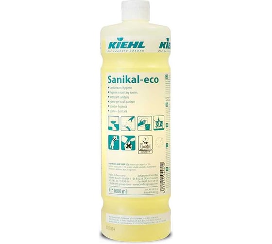 Щелочное ср-во для ежедневной уборки санитарных помещений KIEHL Johannes KG Sanikal-eco 1 л j403301 1