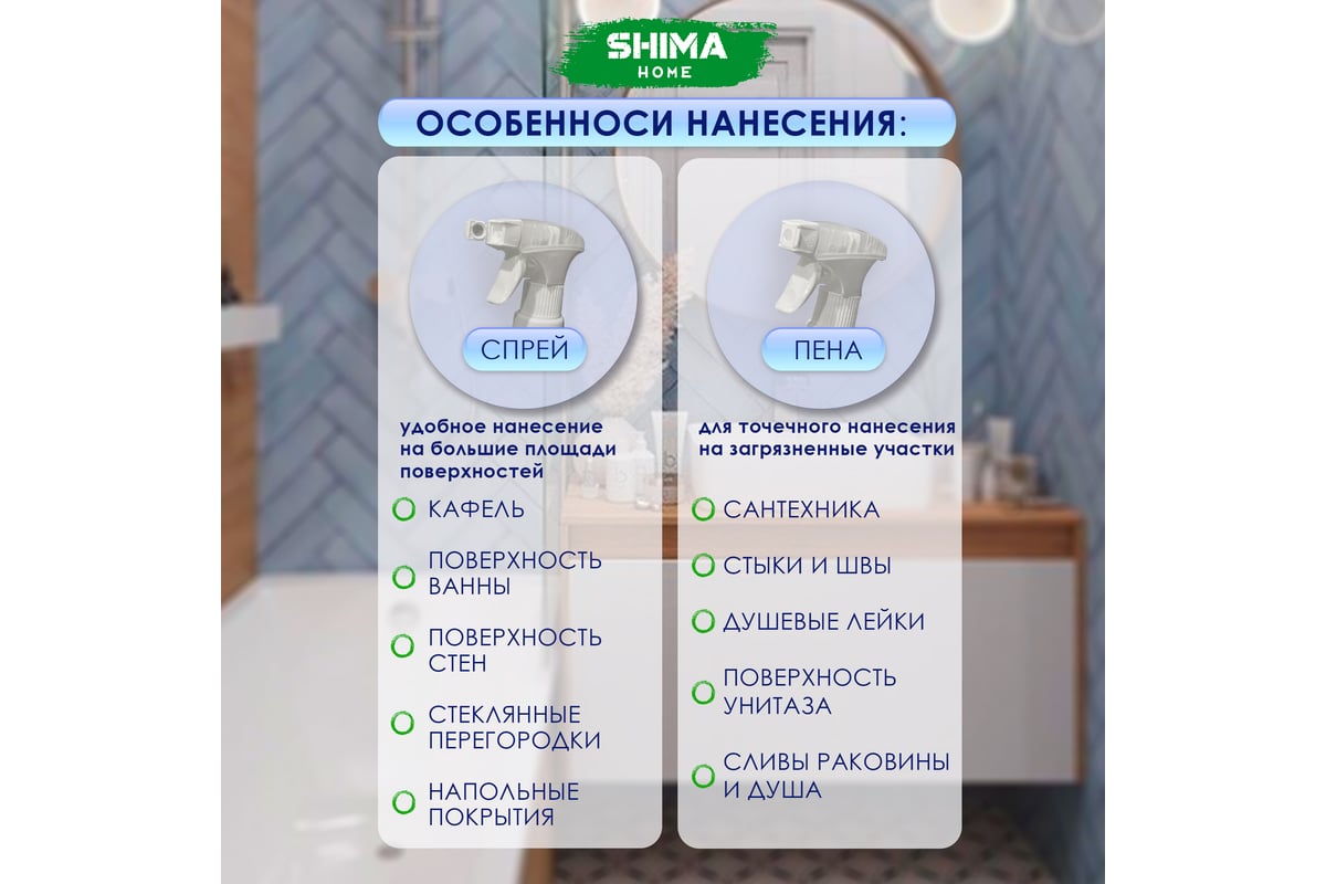 Мощный очиститель известкового налета SHIMA HOME STRONG BATHROOM CLEANER  1000 мл 4673744565232 - выгодная цена, отзывы, характеристики, фото -  купить в Москве и РФ