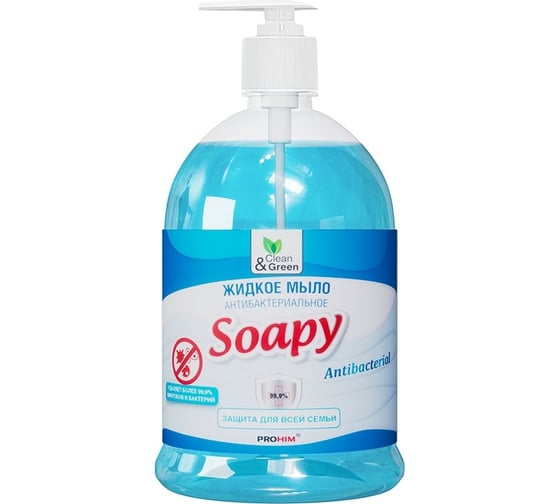 Жидкое мыло Прохим "Soapy" антибактериальное, с дозатором, 1000 мл CG8095