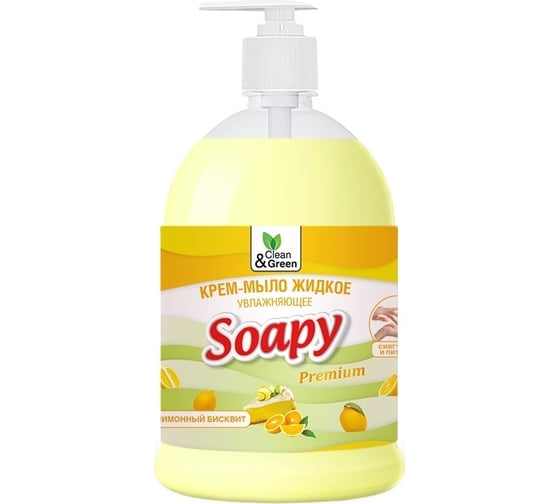 Крем-мыло жидкое Прохим "Soapy" Premium бисквит, увлажняющее, с дозатором, 1000 мл CG8115 1