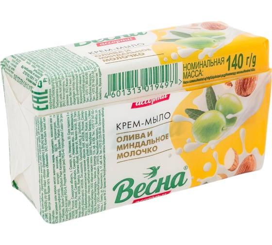 Мыло твердое ВЕСНА Ассорти, олива и миндальное молочко, 140 г 6208