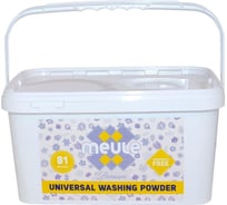 Универсальный бесфосфатный концентрированный стиральный порошок Meule Premium Universal Washing Powder 3 кг, в пластиковом ведре, 81 стирка 00-00000028