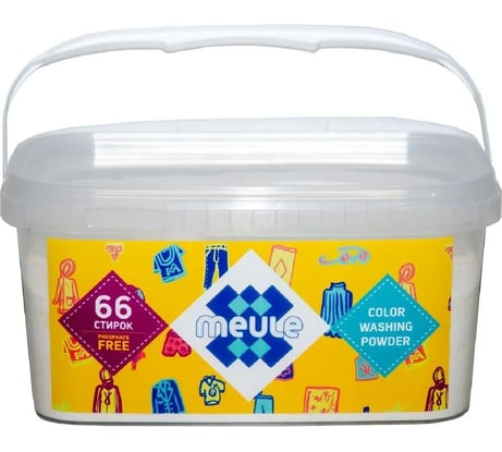 Универсальный бесфосфатный концентрированный стиральный порошок Meule Color Washing Powder 3 кг, 66 стирок УТ-00000198