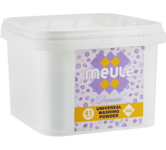 Универсальный бесфосфатный концентрированный стиральный порошок Meule Premium Universal Washing Powder 1.5 кг, в пластиковом ведре, 41 стирка УТ-00000212