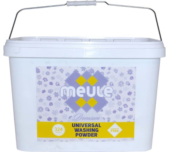 Универсальный бесфосфатный концентрированный стиральный порошок Meule Premium Universal Washing Powder 12 кг, в пластиковом ведре, 324 стирки 00-00000027 1