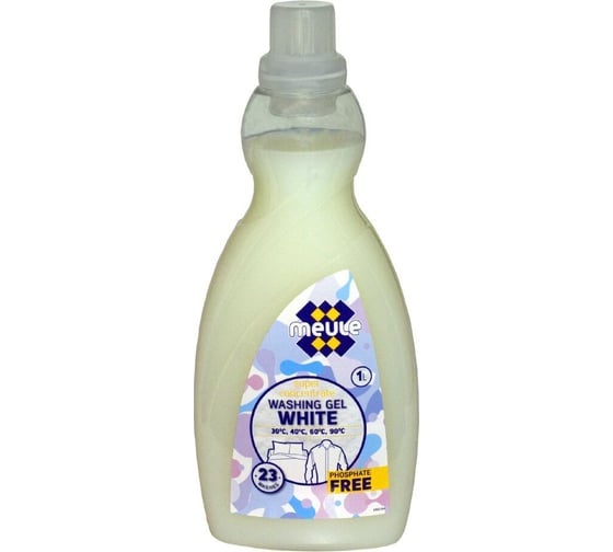 Концентрированный гель для стирки белого и светлого белья Meule Gel White 1 л, 23 стирки 00-00000016