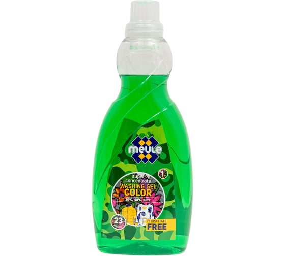 Концентрированный гель для стирки цветного белья и пуховиков Meule Gel Color Green 1 л, 23 стирки 00-00000010