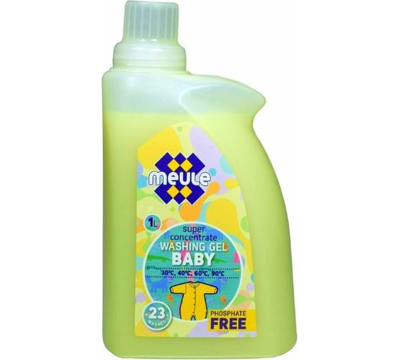 Концентрированный гель для стирки детских вещей Meule Gel Baby 1 л, 23 стирки 00-00000004 1