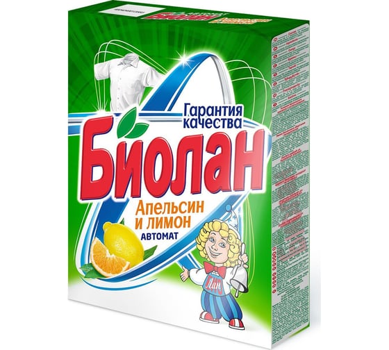 Стиральный порошок БИОЛАН Апельсин и лимон Автомат 350 г 6874 1