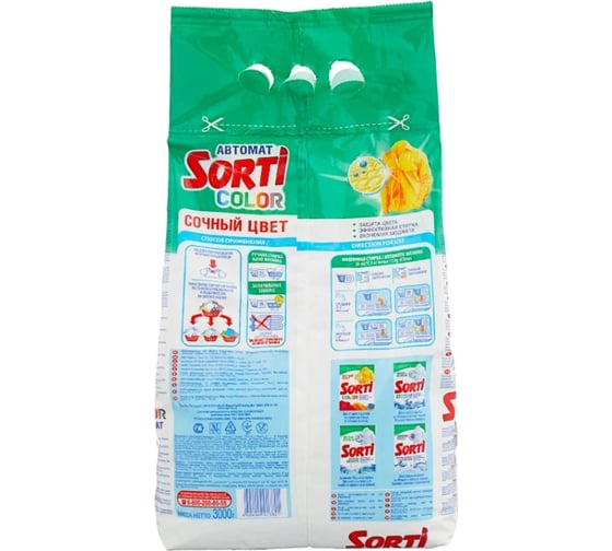 Стиральный порошок Sorti АВТОМАТ КОЛОР 3 кг 5931