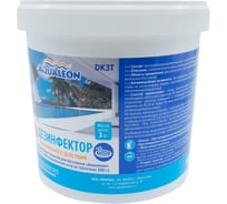 Дезинфектор Aqualeon МСХ КД, медленный стабилизированный хлор комплексного действия 3 в 1, 3 кг, DK3T