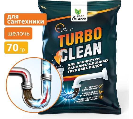 Средство для прочистки канализационных труб Прохим щелочное, пакет, 70 гр CG8083