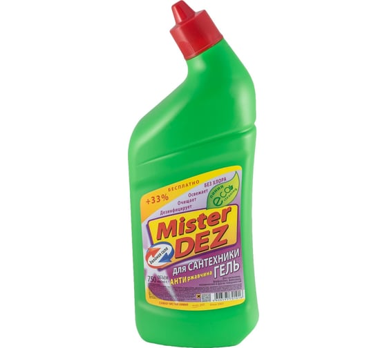 Средство для сантехники Mister Dez Eco-Cleaning Двойная сила кислотное (без хлора), 750 мл 201 1