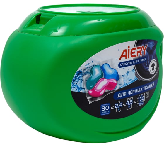 Капсулы для стирки Aiery Black 30 шт х 13гр /банка (390гр) 20018897
