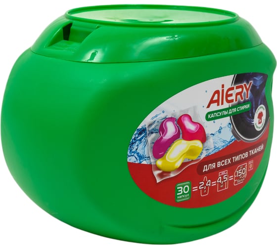 Капсулы для стирки Aiery Universal 30 шт х 13гр /банка (390гр) 20018899