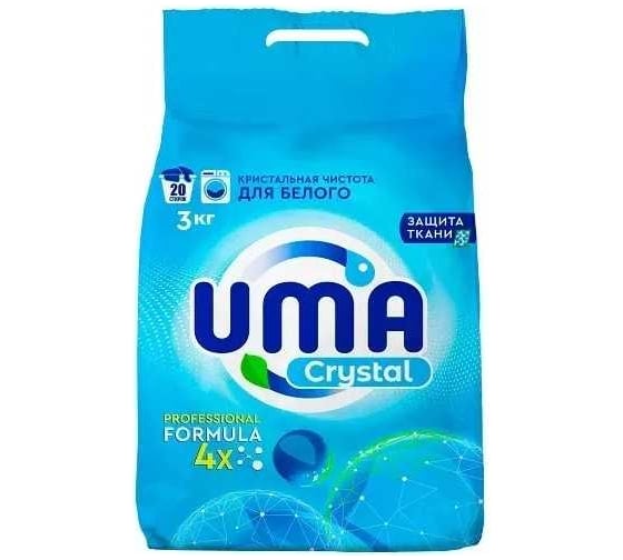 Порошок стиральный UMA " Crystal" для белого белья, 3 кг 871209