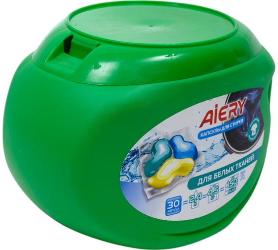 Капсулы для стирки Aiery White 30 шт х 13гр /банка (390гр) 20018900