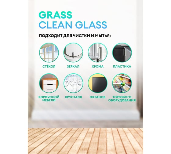 Очиститель стекол и зеркал Grass Clean Glass Professional 600 мл 125552