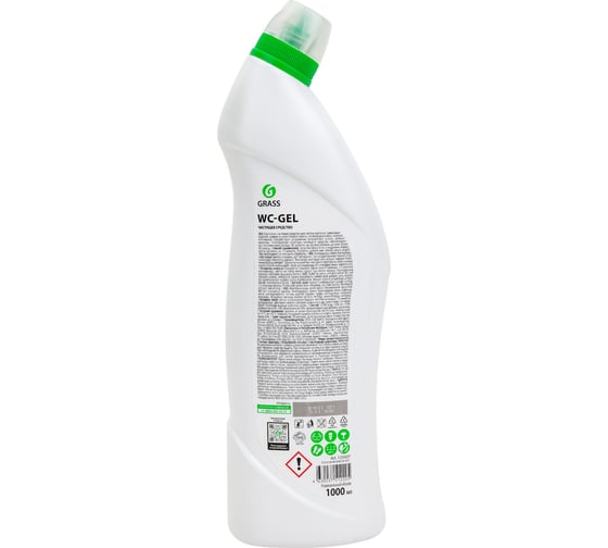 Чистящее средство для сантехники ванной кухни унитаза от ржавчины Grass WC gel флакон 1000 мл 125437