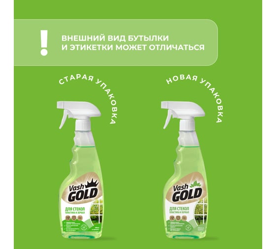 Средство для мытья стекол, пластика и зеркал VASH GOLD Мята и лимон 309028