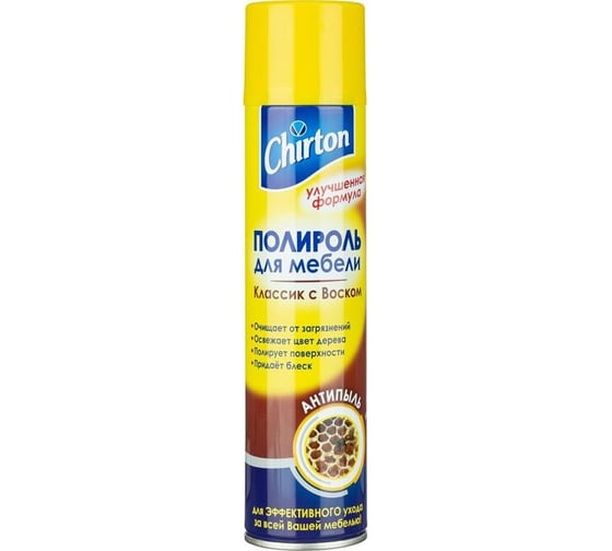 Полироль для мебели Chirton Антипыль 300 мл, аэрозоль 70995