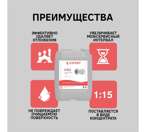 Средство для промывки теплообменников и котлов CIPTEC ONE 19 л. (23кг.) ciptecone19