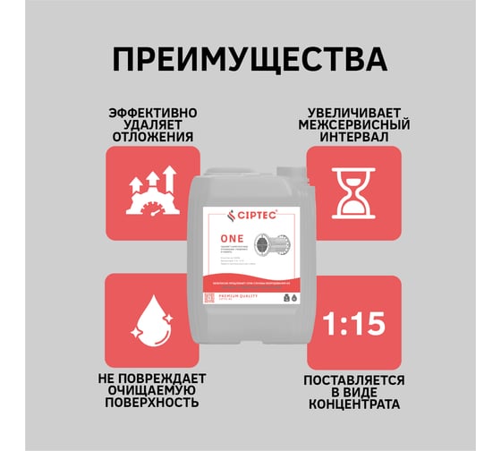 Средство для промывки теплообменников и котлов CIPTEC ONE 5 л (6кг) ciptecone5