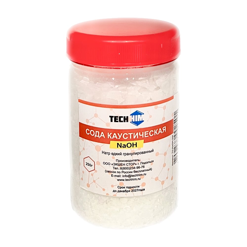 Сода каустическая TECHHIM 250гр TH-NaOH-250 - выгодная цена, отзывы ...