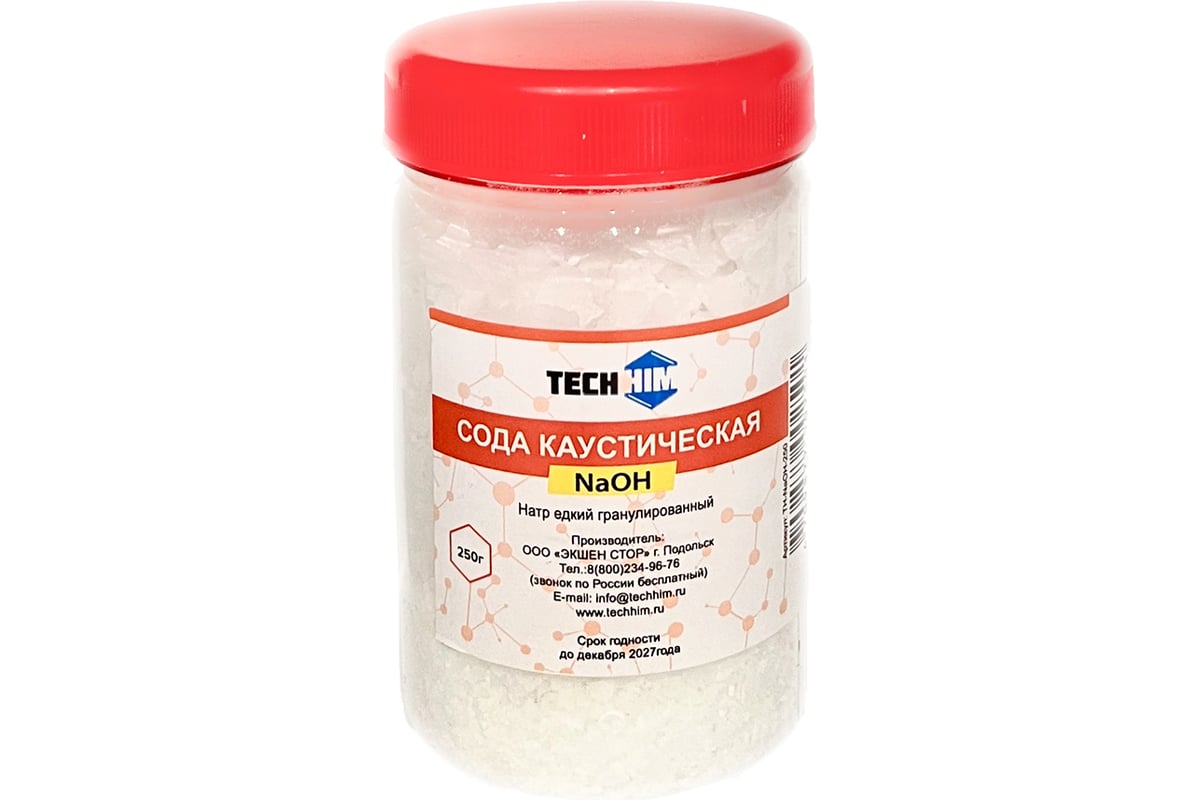 Сода каустическая TECHHIM 250гр TH-NaOH-250 - выгодная цена, отзывы ...