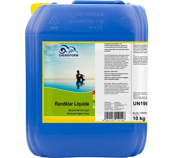 Средство для чистки стенок бассейнов CHEMOFORM Рандклар концентрат 10 кг 1101010 1