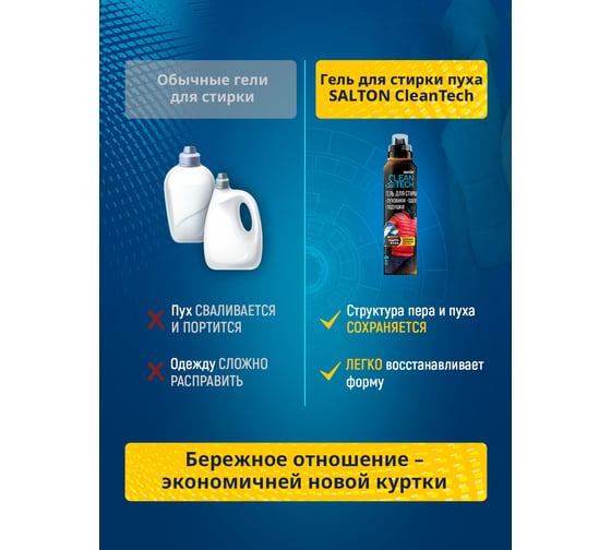 Гель д/стирки изделий из пуха CleanTech 500 мл SALTON SS029