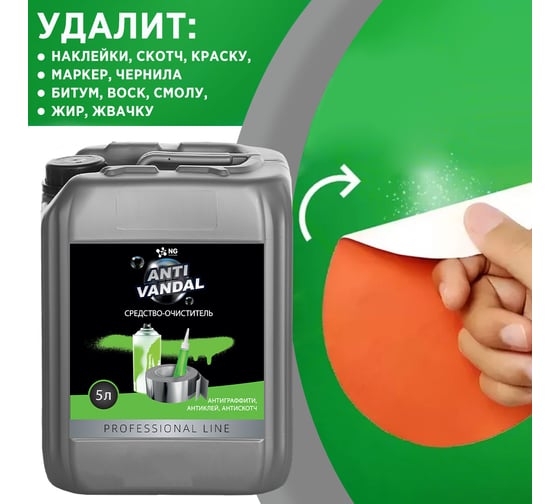 Антивандальное средство для удаления клея, краски, маркера, скотча, жвачки NOVELHIM NG Antivandal 44300005