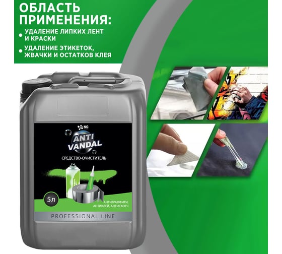 Антивандальное средство для удаления клея, краски, маркера, скотча, жвачки NOVELHIM NG Antivandal 44300005