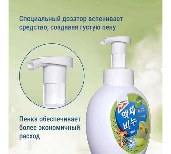 Жидкое мыло KANGAROO Home с ароматом дыни (пенка), 500 мл 770001 1816611