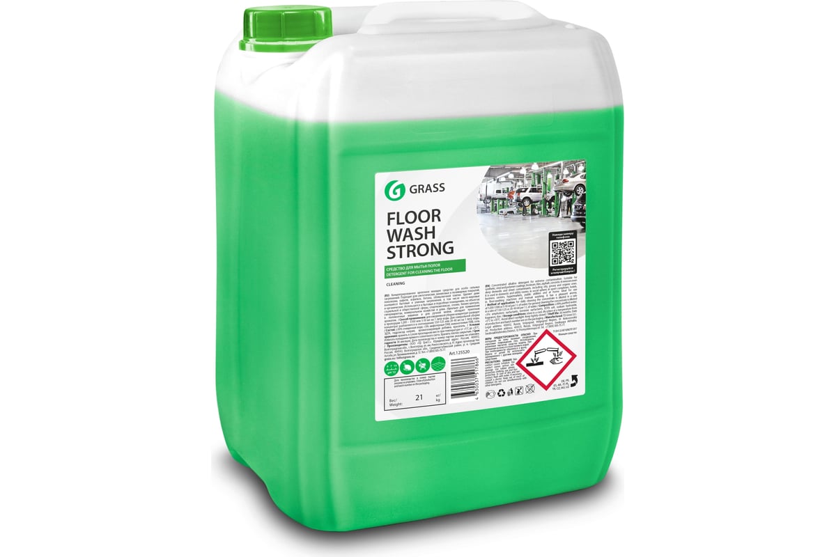 Моющее средство для мытья пола Grass Floor Wash Strong 1 л моющая жидкость,  уборка, дом, кухня, канистра 21 кг 125520