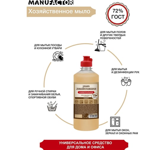 Жидкое мыло MANUFACTOR Хозяйственное 500 мл Я0000024076