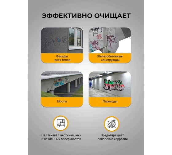 Смывка краски с фасадов для удаления красок, граффити, маркеров GREDORS PR-F, 0.5 кг 109518