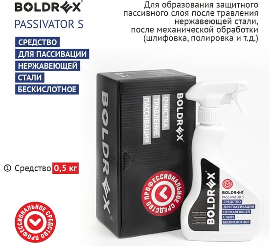 Пассиватор для нержавеющей стали passivator  BOLDREX S 0,5 кг 5806-250CH 6005-СН