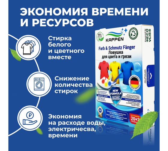 Салфетка KAPPEN Ловушка для цвета и грязи (22 шт) 30022