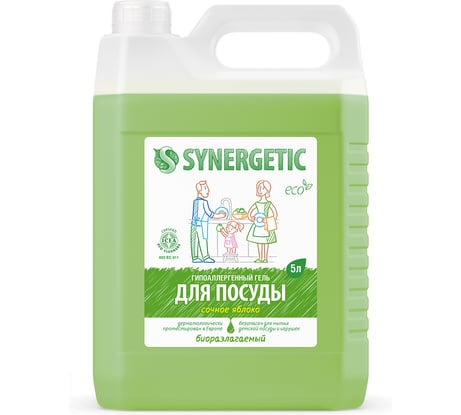 Концентрированное средство для мытья посуды и фруктов Synergetic Яблоко 5 л 4623722258373 103504
