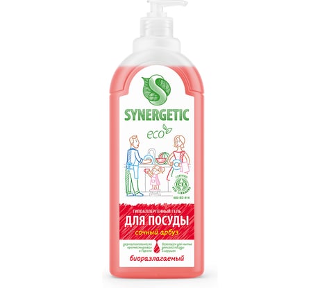 Средство для мытья посуды SYNERGETIC АРБУЗ флакон дозатор, 1л 4623722258298 103104/8