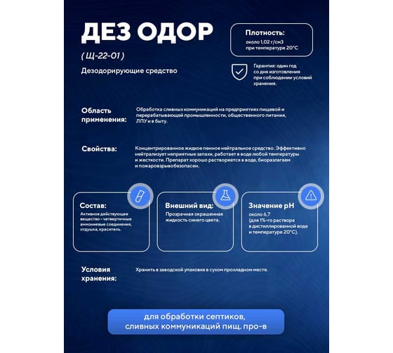 Дезодорирующие средство ООО АСАНА ТМ "Дезодор (ЧАС)", 5л. Щ-22-01
