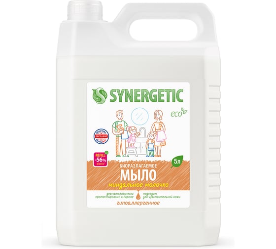 Жидкое мыло Synergetic МИНДАЛЬНОЕ МОЛОЧКО 5 л 4623722258472 105506